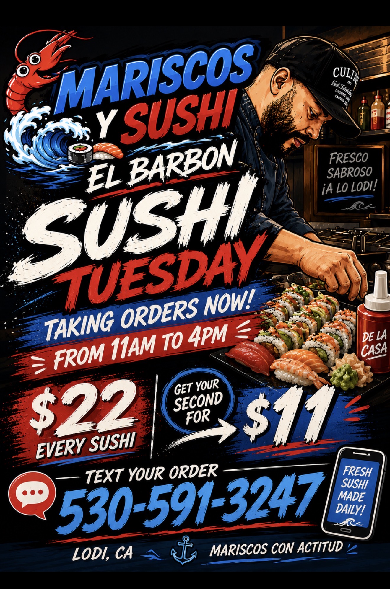 Sushi Tuesday English flyer