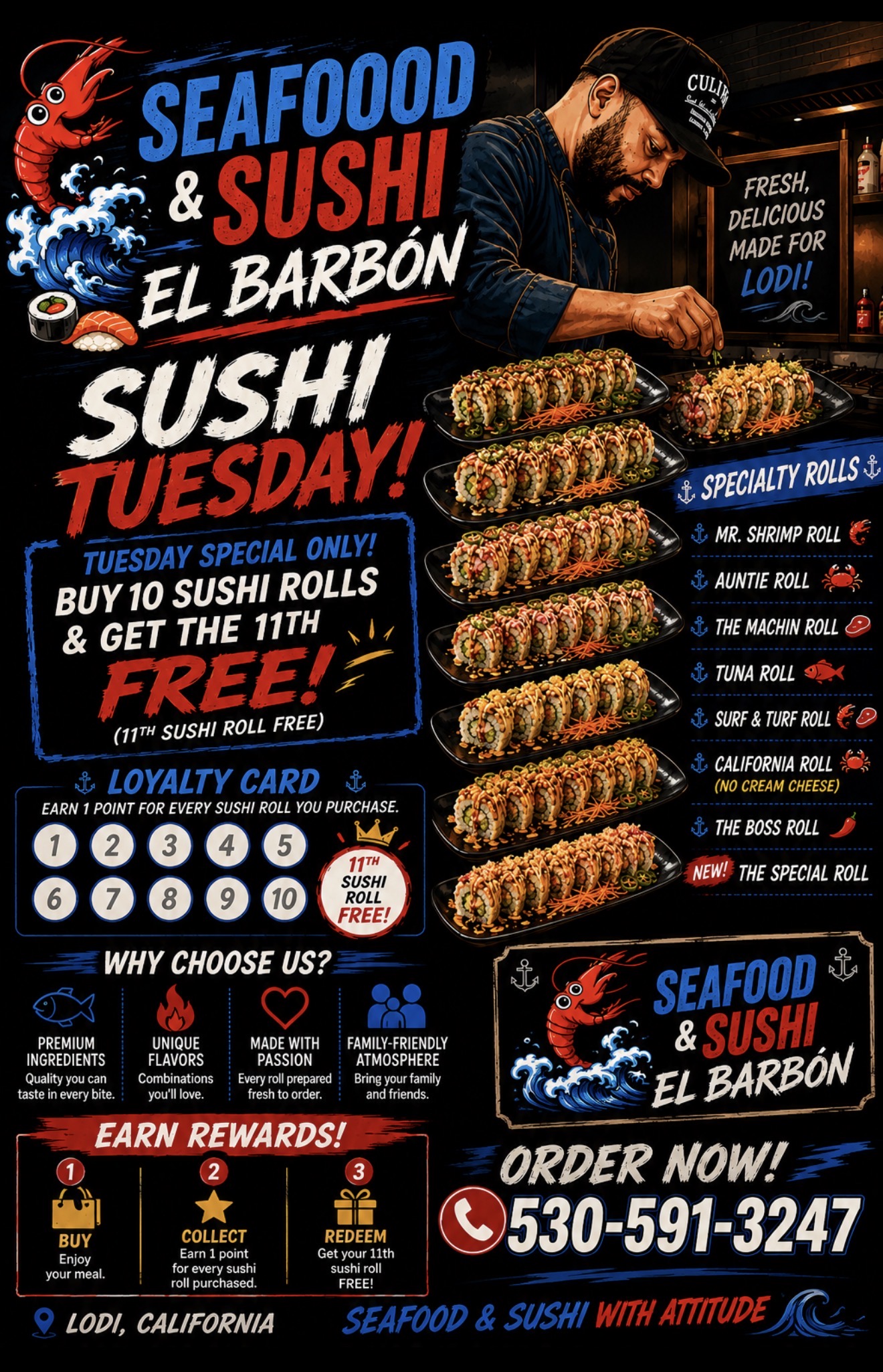 Sushi Tuesday loyalty flyer
